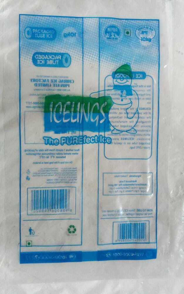 Ice Bags - Food Grade 3 Layer Pe Film, Custom Sizes And Colors , Superior Seal Strength & Deep Freeze Properties