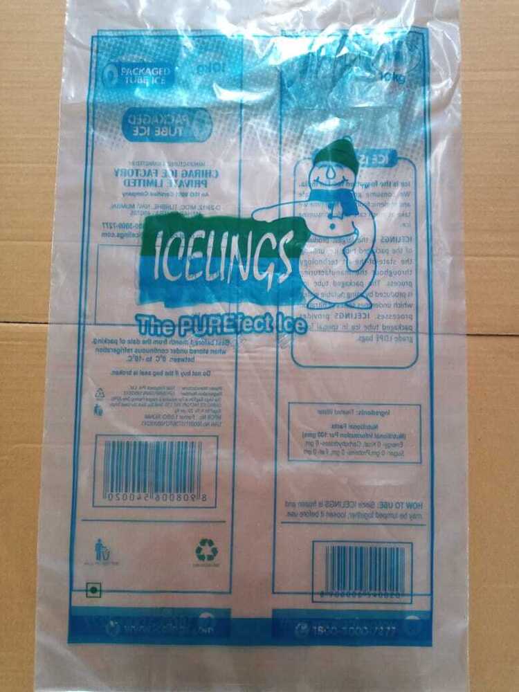 Ice Bags - Food Grade 3 Layer Pe Film, Custom Sizes And Colors , Superior Seal Strength & Deep Freeze Properties