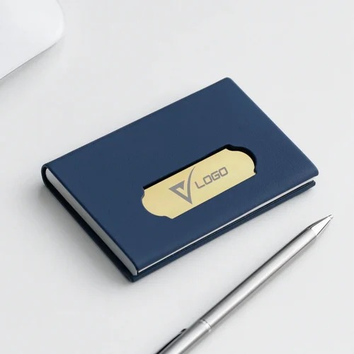 Leatherette Blue Business Card Holder (SS-714)