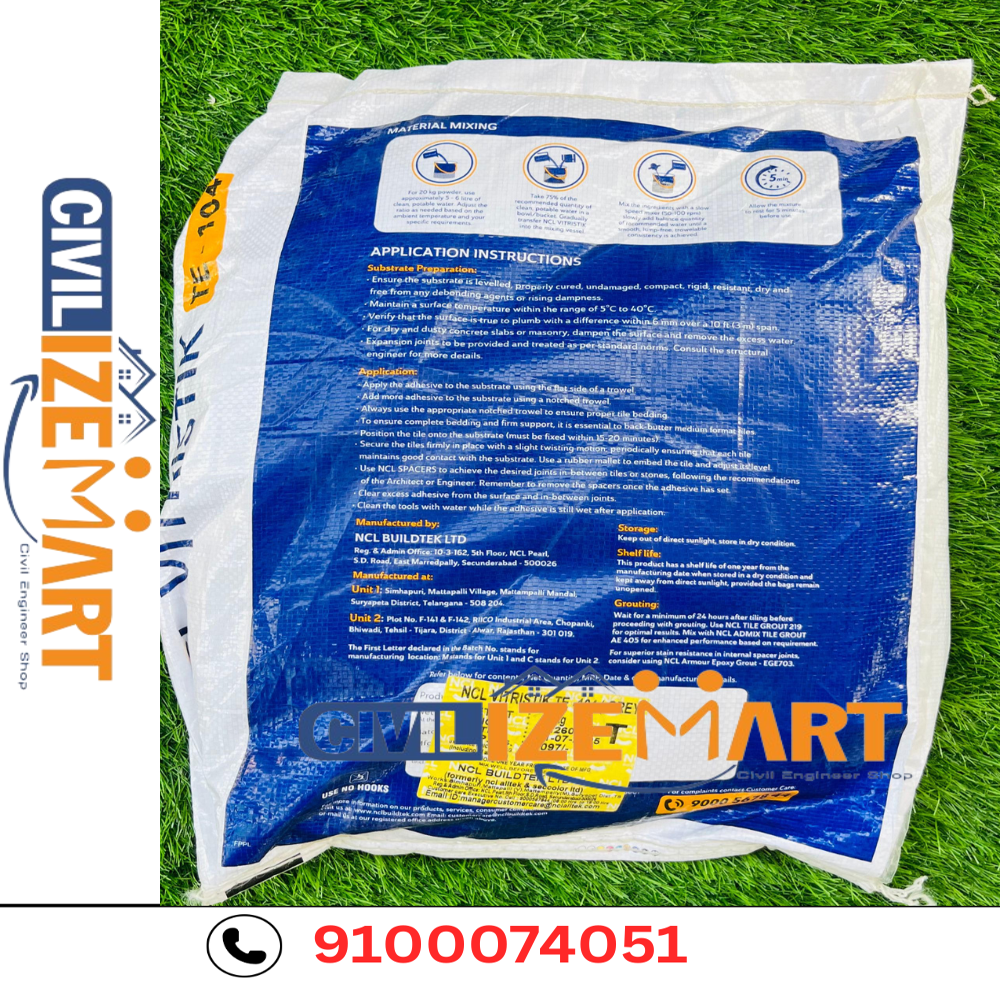Tile Adhesive NCL Vitristik T1-104(20KG & 50kg)