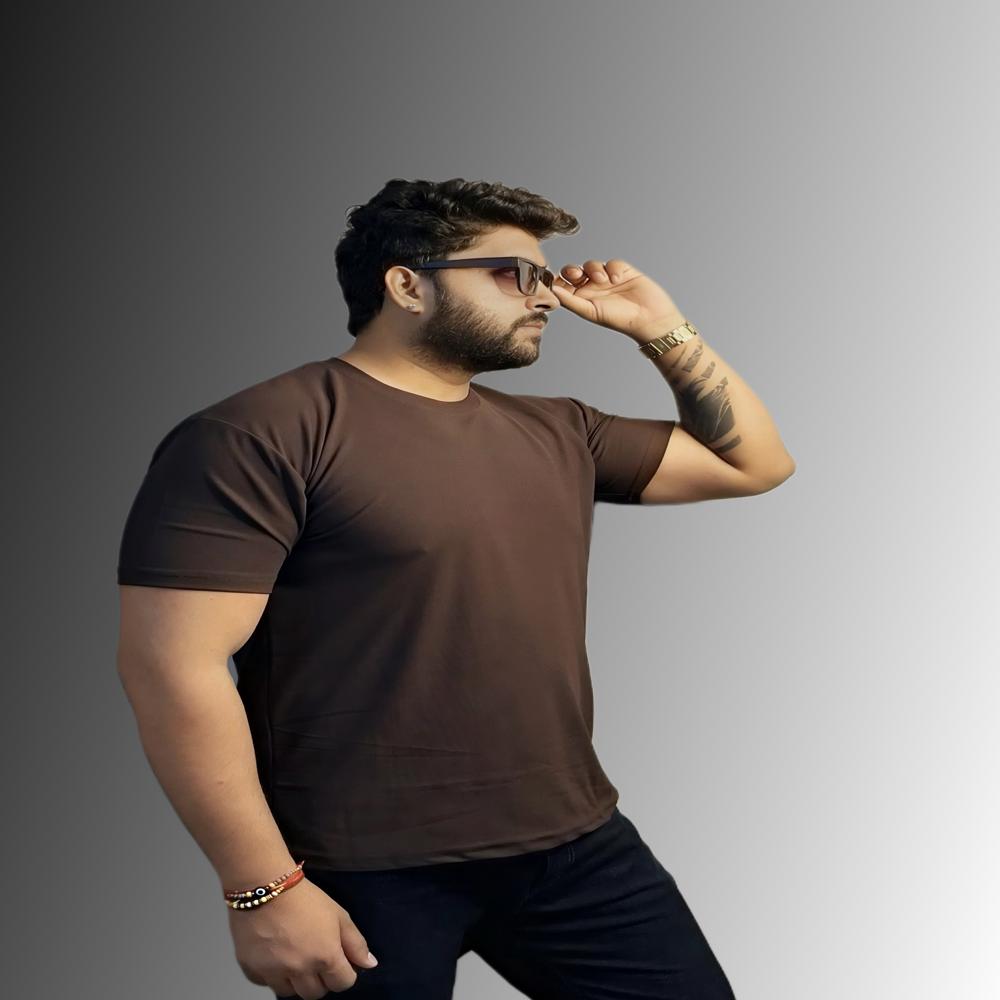 Round Neck Sap Matty Polo T-shirt - Color: As Per Requirement