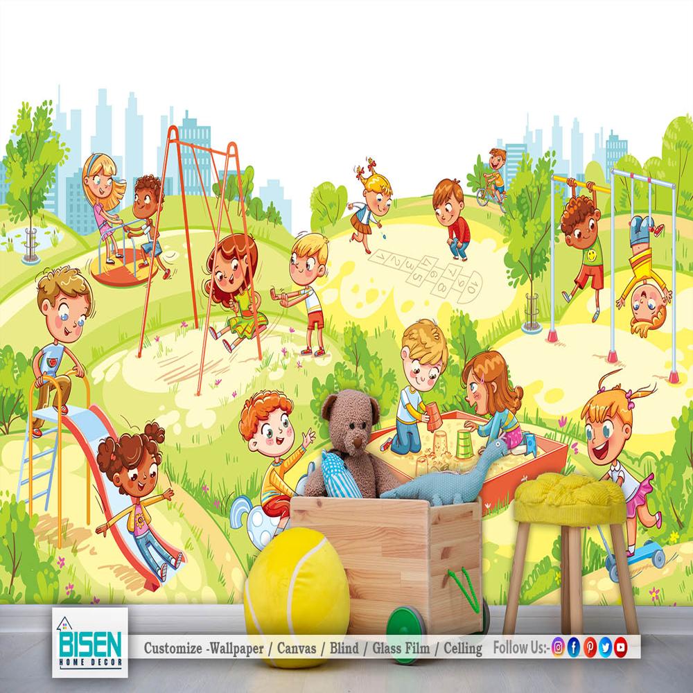 Kids playroom wall mural
