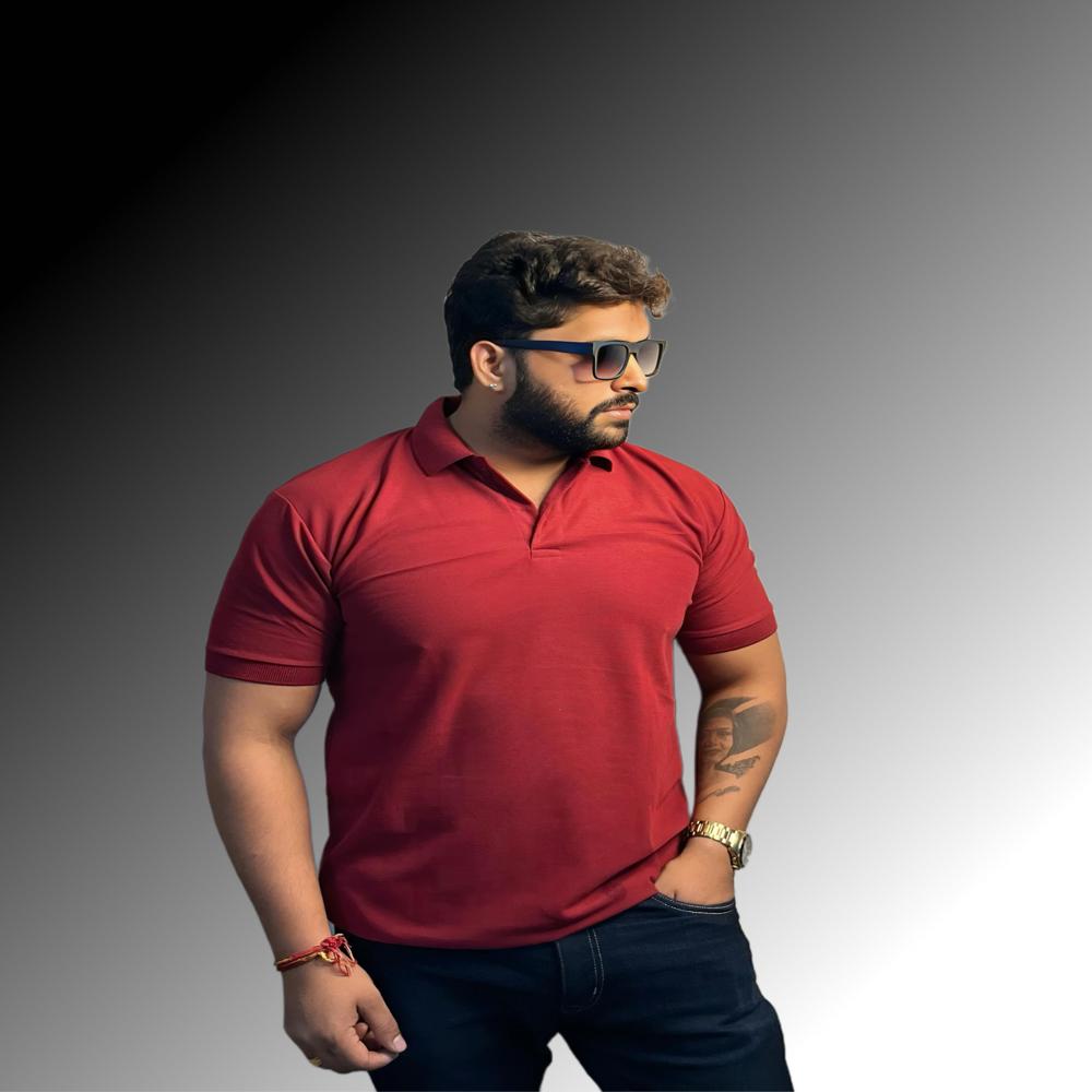 Mens Honey Comb Matty Polo T-shirt - Color: As Per Requirement