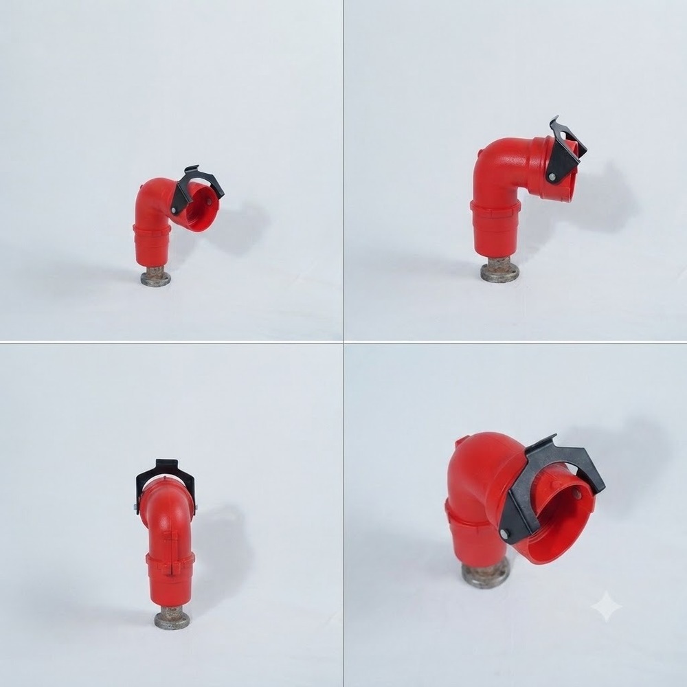63MM 75MM 90MM C Type Red Riverline Bend - PVC Red 90Â° Socketed Solvent Weld UV and Chemical Resistant