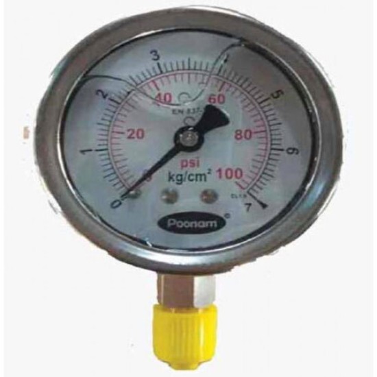 Pressure Gauge - Metal | Industrial Application, Precision Measurement, Reliable Performance