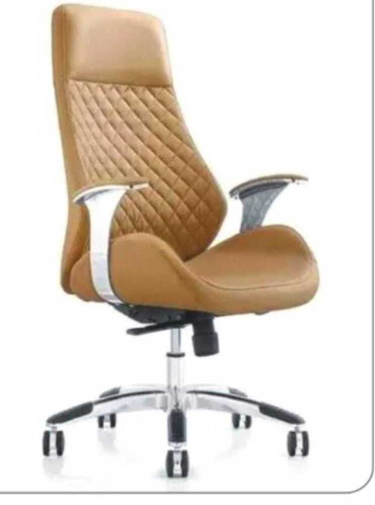 Leather High Back Office Chair - Color: Beige