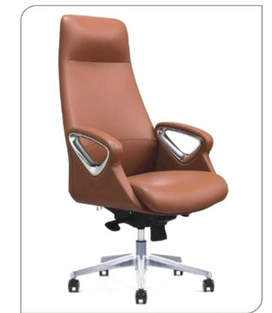 Tan Faux Leather High Back Office Chair - Color: Brown