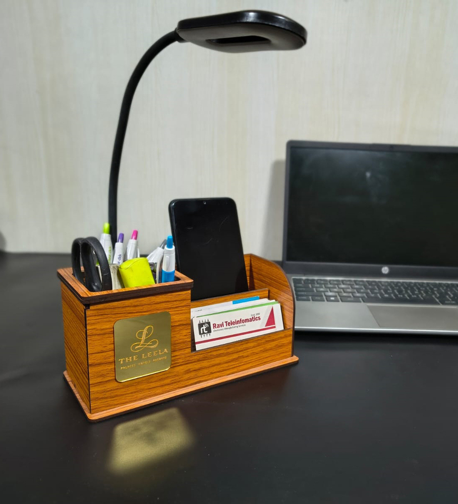 Wooden Desk Organizers With Lamp