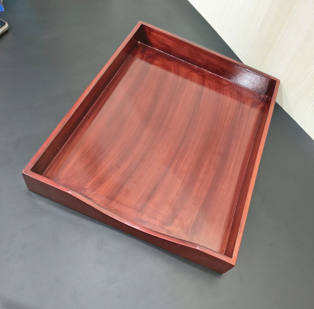 Rectangular Wooden Serving Tray - Color: Brown