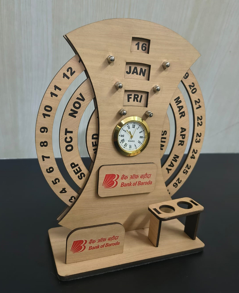 Rotating Calendar With Pen Stand Card Holder