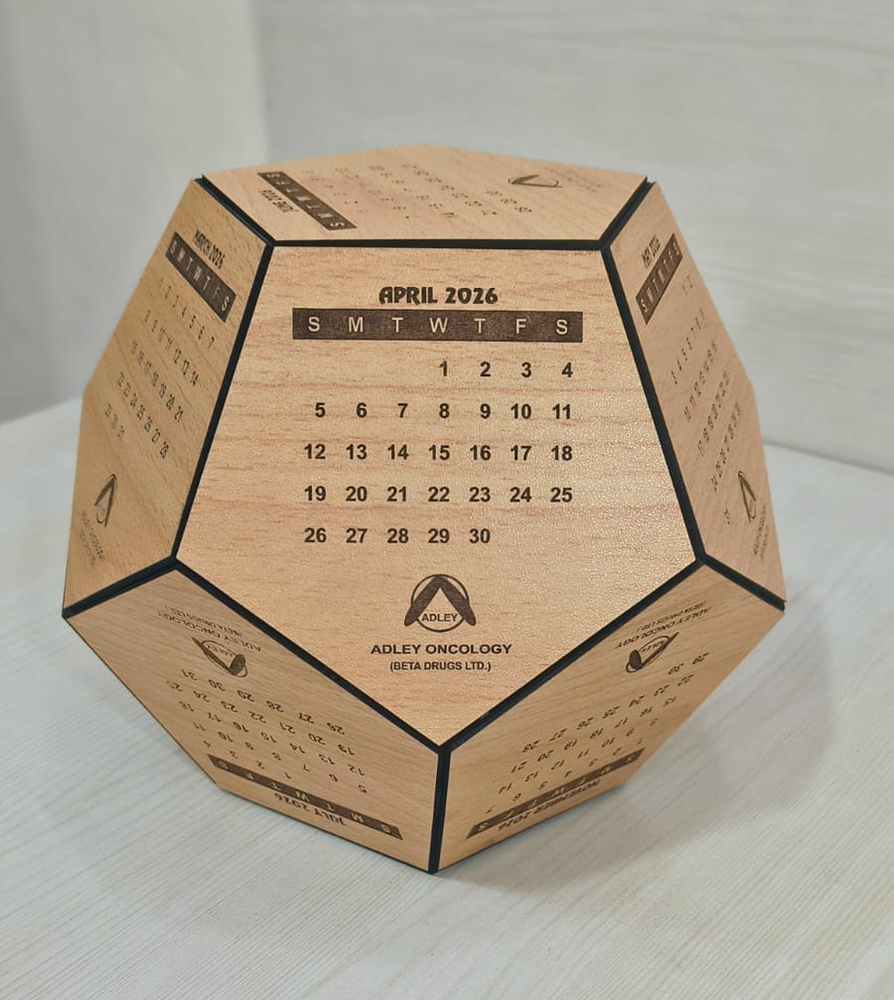 Hexagon Table Calendar - Dimension (L*w*h): 16x16x14  Centimeter (Cm)