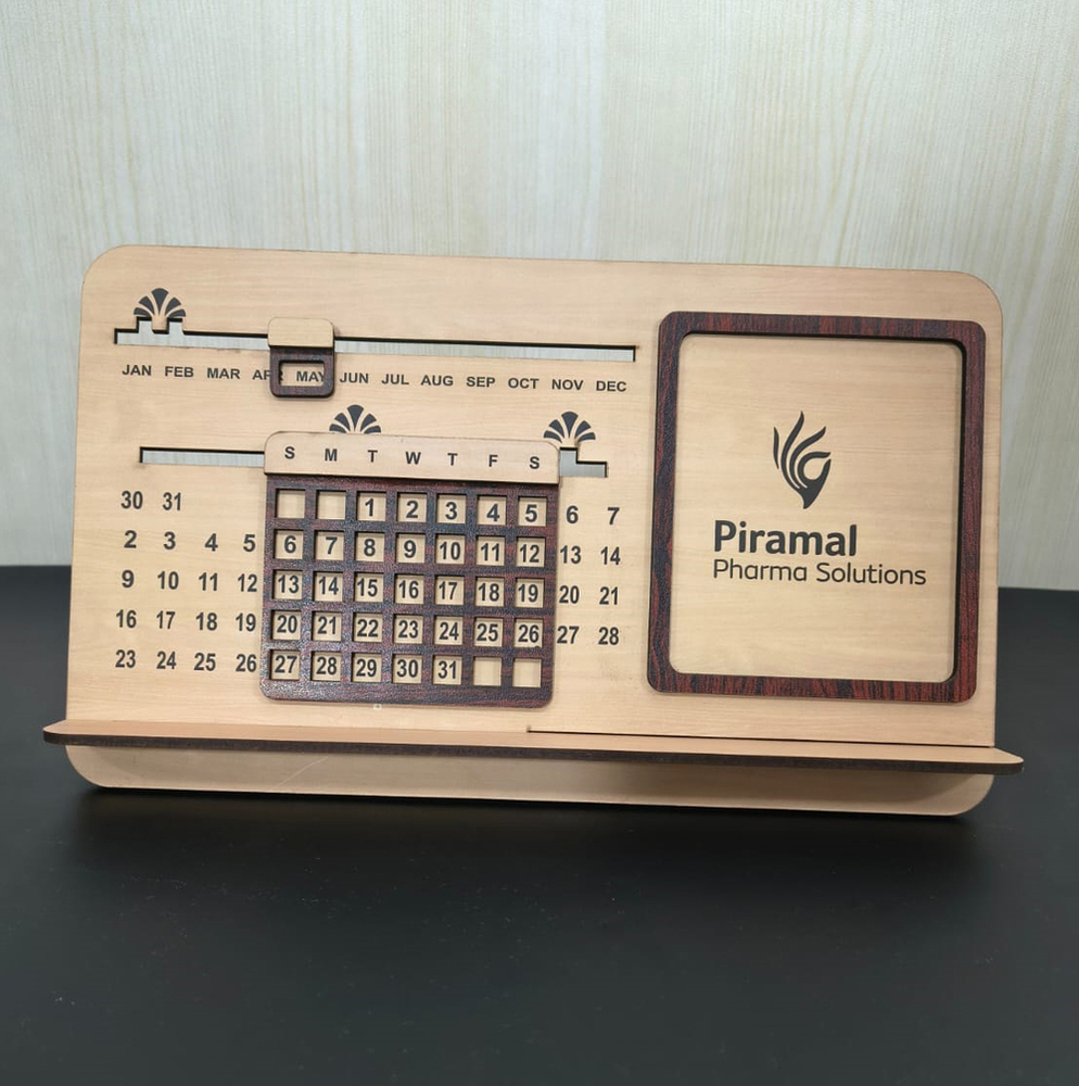 Mdf Slide Calendar - Size: Approx. 8 X 5 X 2 Inches