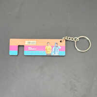 Mobile Holder Keychain - Color: Silver And Black