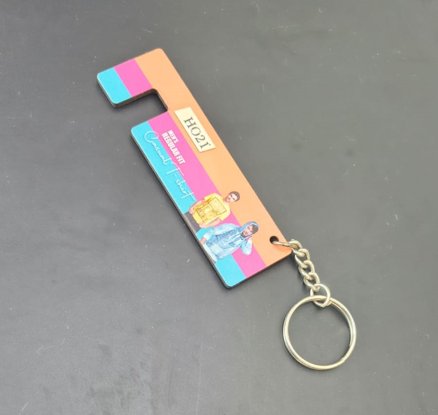 Mobile Holder Keychain - Color: Silver And Black