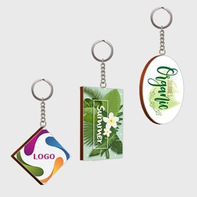 Mdf Customised Keychains - Color: Multicolor (As Per Custom Design)
