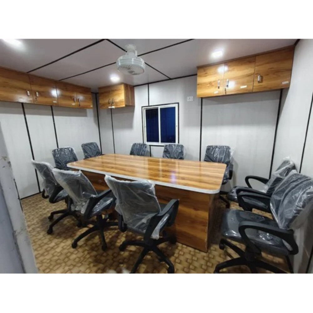 Prefabricated Cabin - Steel 20-24 Ft, Paint Coated | Insulated Panels, LED Lighting, Anti-Skid Flooring, 11-Seater