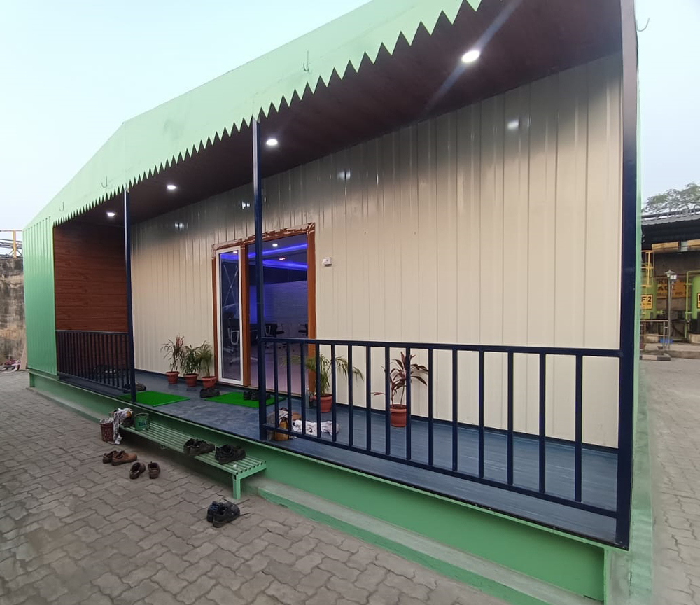 Temporary Site Cabin - MS/GI, ACP, PVC, Cement Board, Hylux Board | Prefabricated, Container-Based, Portable, Crane Movable, Weather Resistant