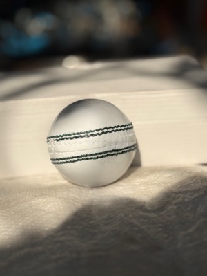 White Buhani Leather Cricket Ball