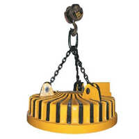 Yellow Circular Industrial Electromagnet - High-grade Steel, 600-1500 Mm, Yellow Epoxy, 500-2000 Kg Load, Ip54+ Weatherproof