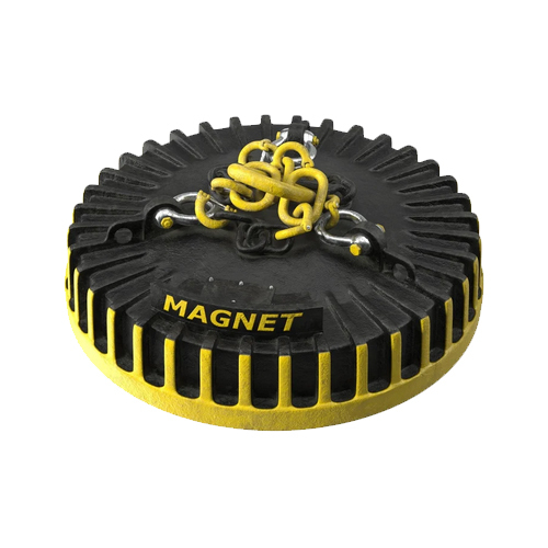 Yellow Circular Industrial Electromagnet
