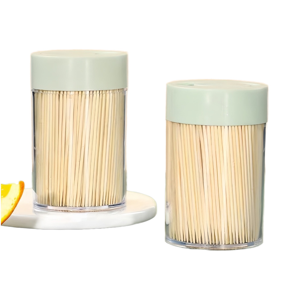 Disposable Bamboo Toothpick 500 Bottled Flip Cylinder Box