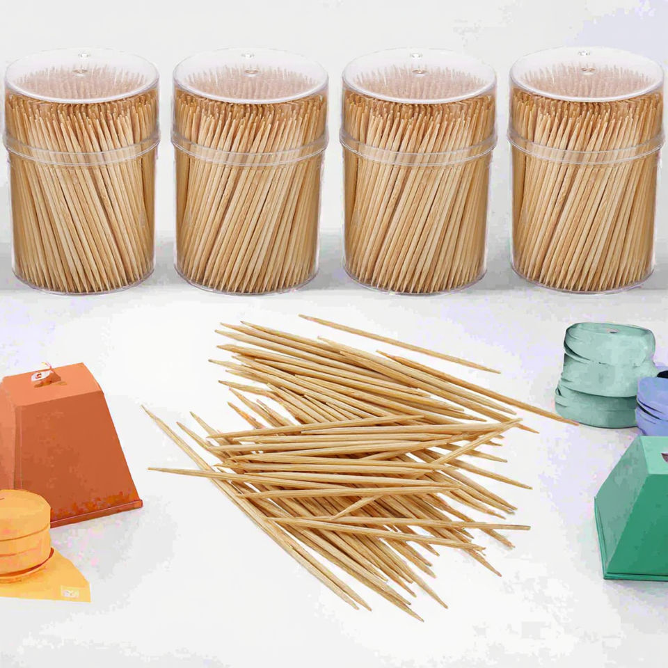 Disposable Bamboo Tooth Picks for Hotel Household - Bamboo 6.5 cm Natural, Double-Ended, Splinter-Free, Biodegradable