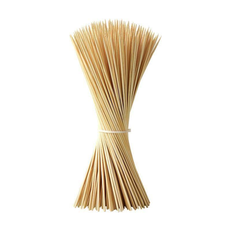 Barbecue Bamboo Disposable Sticks Commercial - Natural Bamboo 12 Inch Light Color, Heat Resistant Splinter-Free Biodegradable