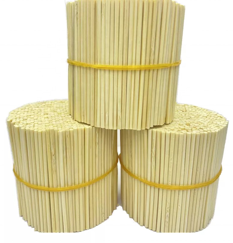 Round Natural Mao Bamboo Sticks for Food Picks - 120mm Natural Light Brown, Smooth Splinter-Free, Food Grade