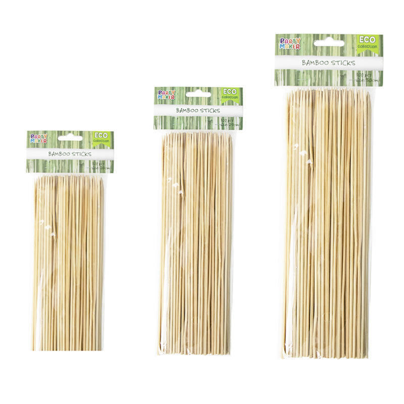 Eco-friendly Durable Disposable BBQ Stick - Natural Bamboo Wood, 12-50cm, Light Natural, Smooth Polished, Splinter-Free
