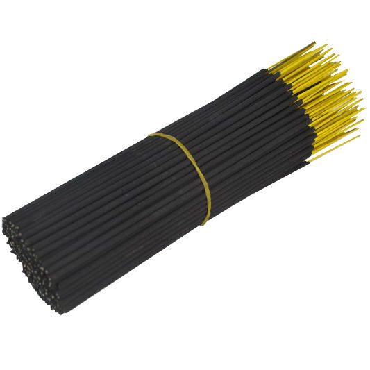 Black Color Incense Sticks Unscented - Charcoal & Herbal Bamboo, 8-9 Inch, Matte Black | Minimal Smoke, Allergen-Free, Handmade, Eco Friendly