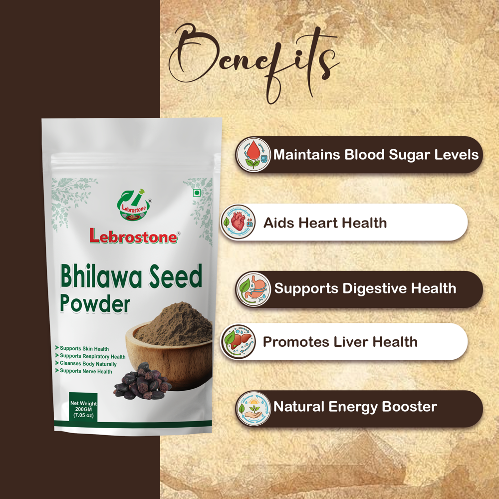Lebrostone Bhilawa Seeds Maintains Blood Sugar Levels & Supports Heart, Liver and Digestive Health(200g)