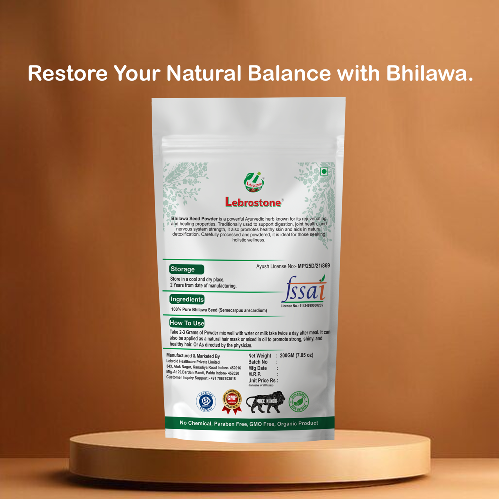 Lebrostone Bhilawa Seeds Maintains Blood Sugar Levels & Supports Heart, Liver and Digestive Health(200g)