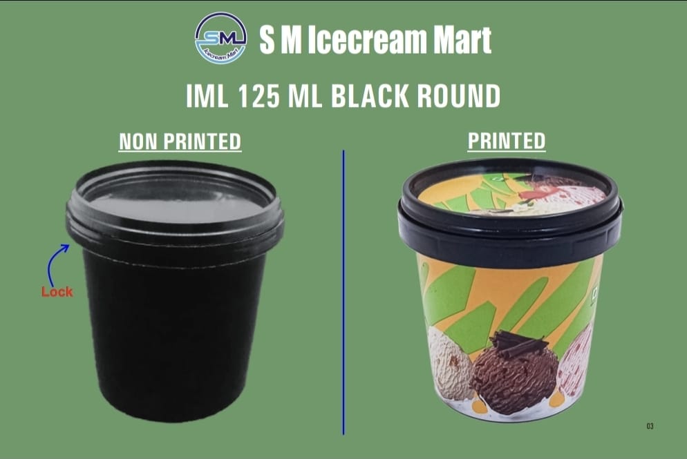 125ml Round Black IML Container