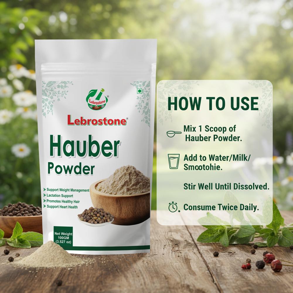 Lebrostone Hauber Powder for Digestion, Joint Pain, Inflammation, Dosha Balance, Respiratory & Blood Sugar Support(100g)