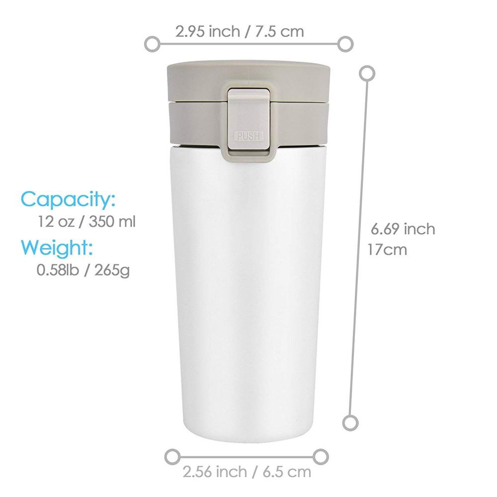 Stainless Steel Vacuum Insulated Travel Mug with Push Button Lid (SS-303)