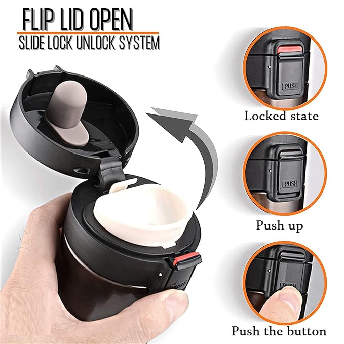 Stainless Steel Vacuum Insulated Travel Mug with Push Button Lid (SS-303)