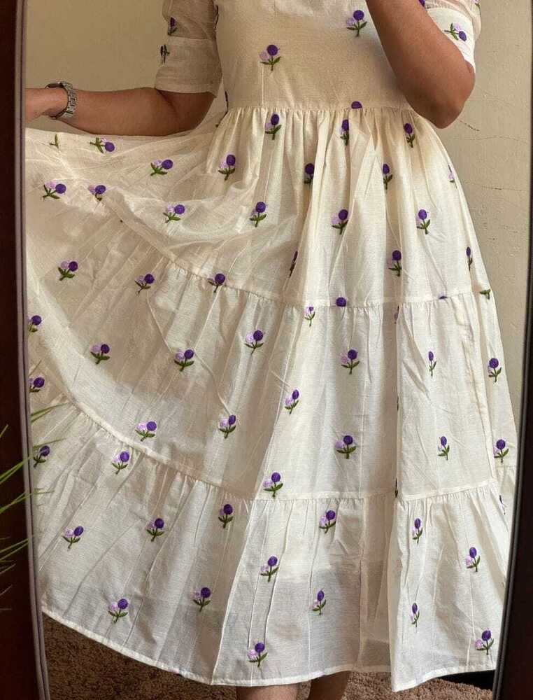 Y192Chanderi Cotton Ladies Dress