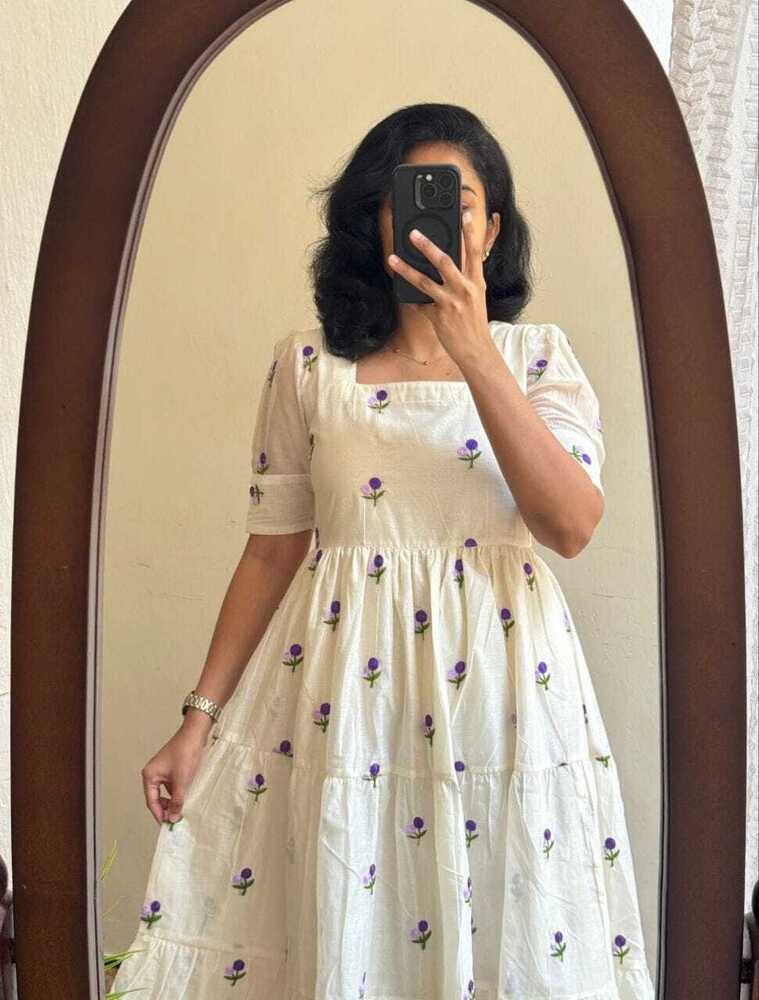 Y192Chanderi Cotton Ladies Dress