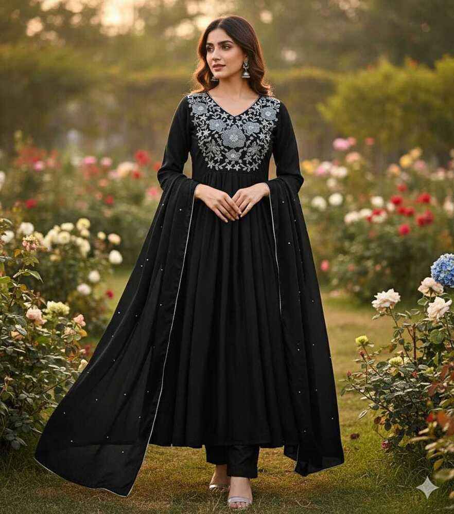 Ladies Black Anarkali Dress