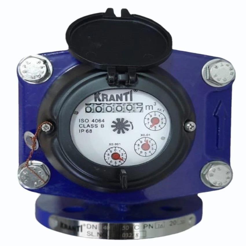 Kranti Make Water Meter Woltman Type - Color: Blue