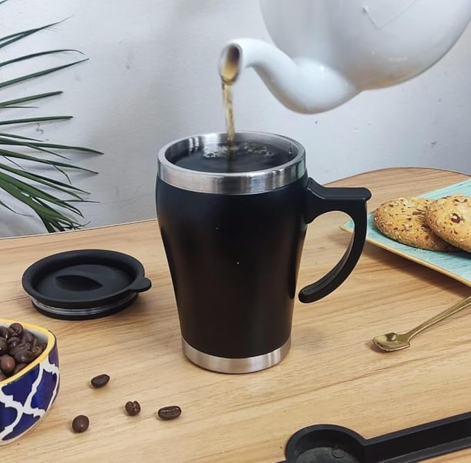 Insulated Coffee Mug with Easy-Grip Handle and Leak-Proof Lid (SS-309)