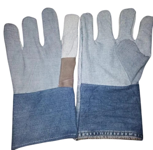 Blue Plain Jeans Cotton Gloves