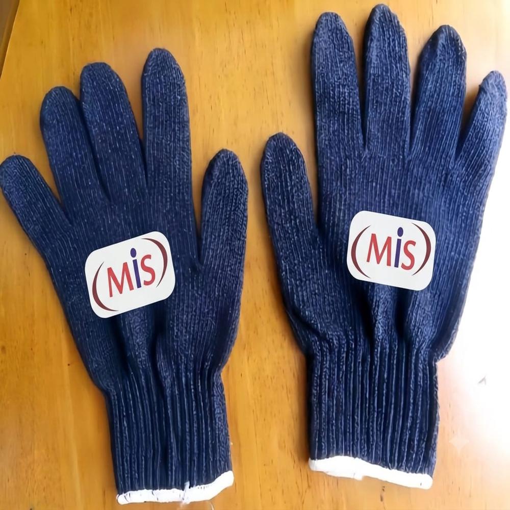 Cotton Knitted Hand Gloves - Color: Blue