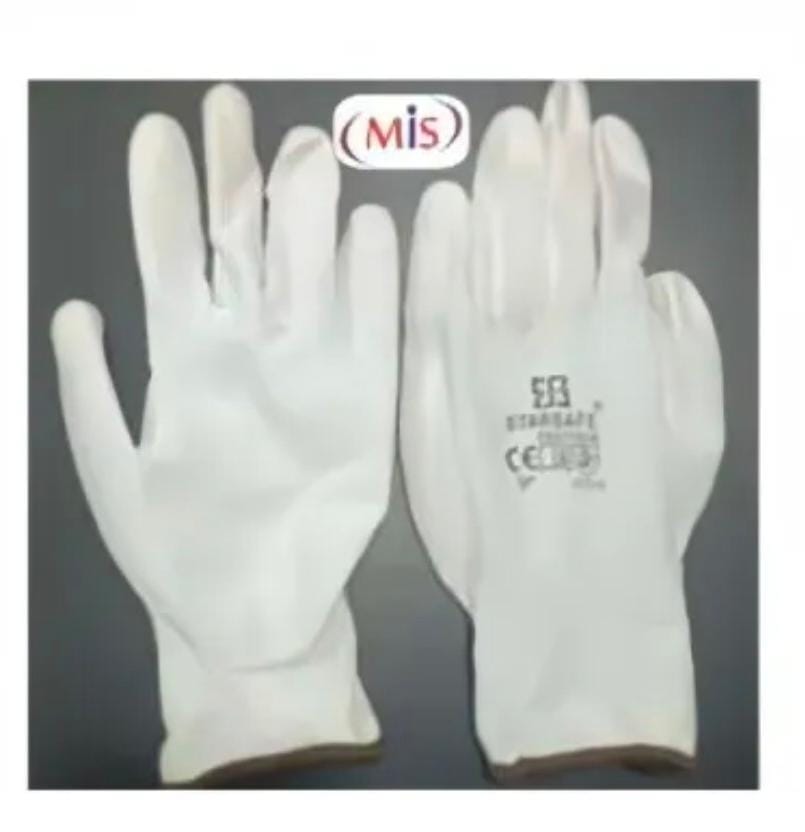 Pu Safety Gloves - Color: White
