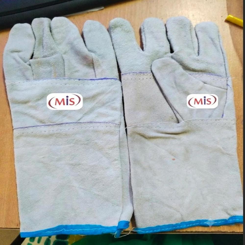Industrial Leather Gloves - Color: Grey