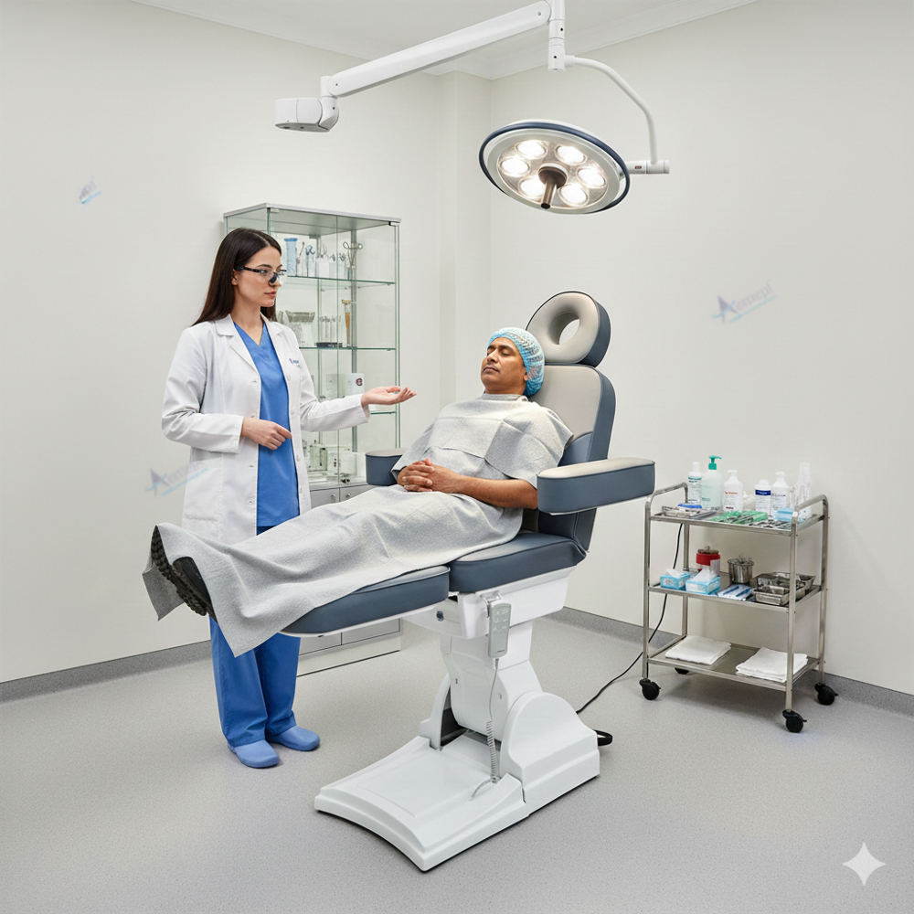 Dermatology chair for hair transplant