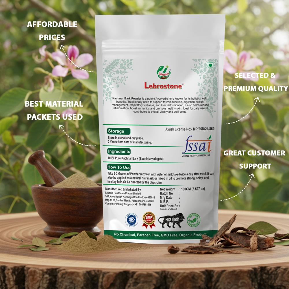 Lebrostone Kachnar Bark Powder | Digestive Support, Liver Health & Blood Purifier|100g