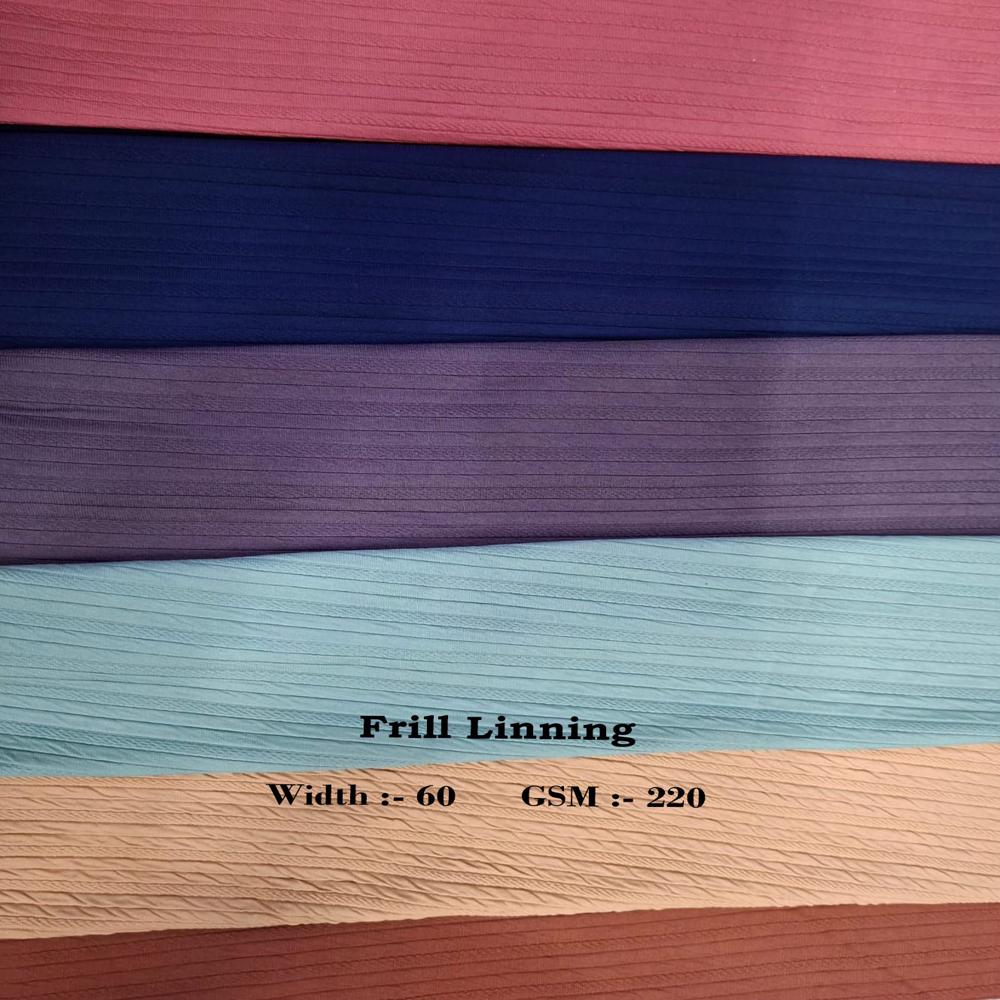 Frill Linning Lycra Fabric - Application: Tshirts