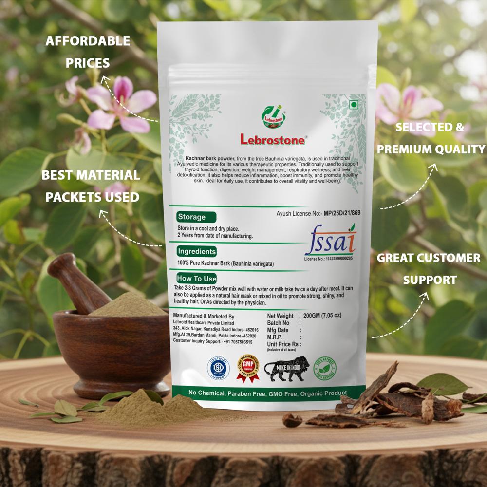Lebrostone Kachnar Bark Powder Supports Digestion, Liver Detox & Inflammation Relief|200g