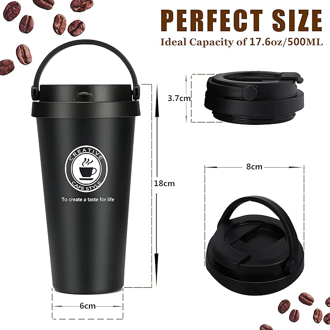 Stainless Steel Vacuum Insulated Travel Coffee Mug with Handle (SS-316)